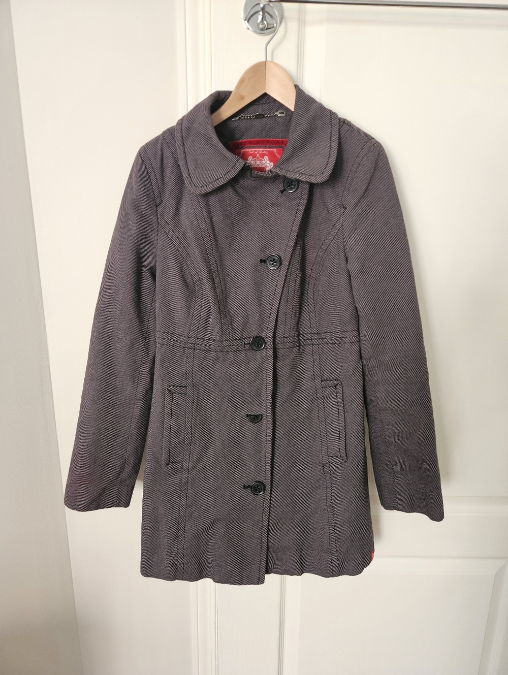 EDC Women's Grey Short Trench Coat